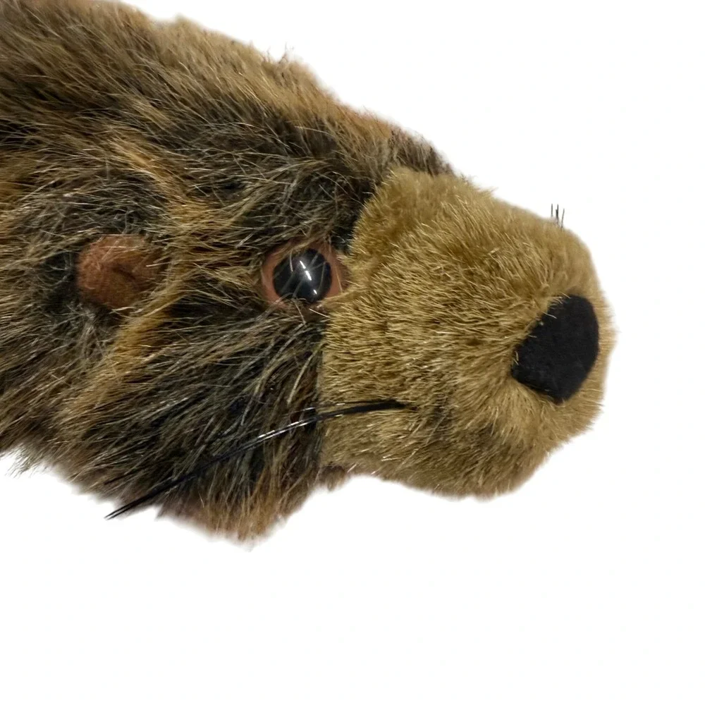Vintage Plush Beaver Stuffed‎ Animal Realistic Furry Rodent Toy Collectible